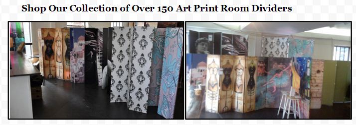Art Print Theme Decorative Room Divider Folding Screens